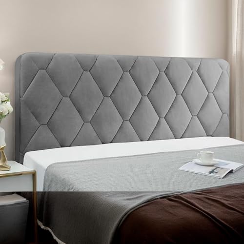 DOSYCOVUR Dehnbarer Samt Kopfteil Bezug Gepolstertes Kopfteil Kissen Schutz Überzug Für Bett Kopfteil Schutz Für Einzelbett King Doppelbett Waschbar,Grau,180cm DOSYCOVUR Dehnbarer Samt Kopfteil Bezug Gepolstertes Kopfteil Kissen Schutz Überzug Für Bett Kopfteil Schutz Für Einzelbett King Doppelbett Waschbar,Grau,180cm von DOSYCOVUR