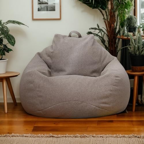 DOSYCOVUR Velvet Bean Bag Cover Nur Stretch Soft Waschbarer Reißverschluss Verdickt Solid Color Für Erwachsene Teens Schlafzimmer Büro Wohnzimmer Patio Sitzsack Sofa,Braun,100 * 120cm von DOSYCOVUR