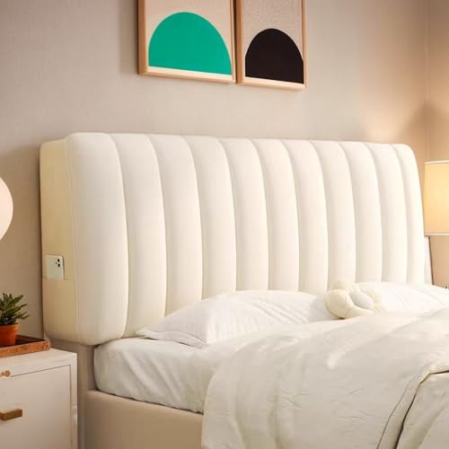 Kopfteilbezug Einzelbett Veloursmaterial Waschbar Staubdicht Für Schlafzimmer Geeignet King Size Bett Doppelbett Elastisch Schutzbezug Komplette Hülle,F,180cm von DOSYCOVUR