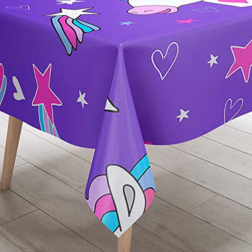 DOTBUY 3D Tischdecke Abwaschbar, Wasserabweisende Tischdecke Rechteckig Abwischbare Wachstuch für Desktop Dekorative Tuch Hotel Bankett Party Garten (lila,90x90cm) von DOTBUY-SHOP