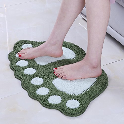 DOTBUY Bad-Teppiche, Anti-Rutsch-Bequeme Super saugfähiger weicher Duschteppich Dusche Teppich Badematte Bad Teppich (40 * 60cm, Grün) von DOTBUY-SHOP