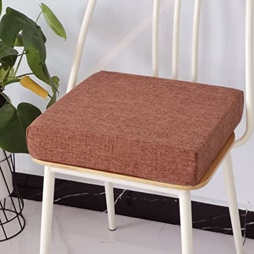 DOTBUY Einfarbig Stuhlkissen Abnehmbarem rutschfeste Sitzkissen Stuhl Waschbar Sitzpolster Sitzauflage für Gartenstuhl Gartenbank Terrasse Indoor Outdoor (Braun,45x45x8cm) von DOTBUY-SHOP