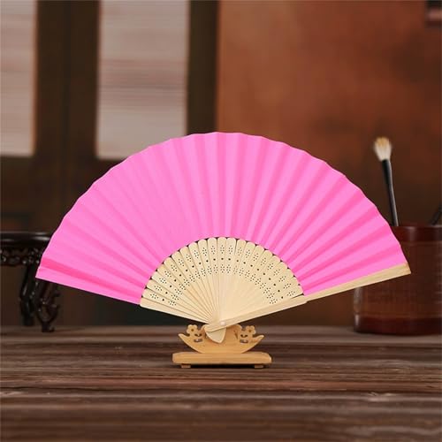 DOTBUY-SHOP 2/5/10/15 PCS Faltbare Fächer, Chinesischer Handfächer Fächer Klein Holz, Klassischer Fecher Sommer, für Geburtstagsgeschenk,Tanzen,Party,Requisiten-Dekoration (Rosa1,2 Stück) von DOTBUY-SHOP