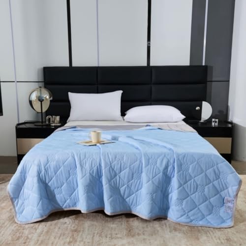 DOTBUY-SHOP Bettüberwurf Doppelseitig Volltonfarbe, Cooles-Gefühl Tagesdecken mit Präge, Steppdecke Tagesdecke Wohndecke aus Gesteppt Bettdecke für Einzelbett Doppelbett (Entenei-Grau,200x230cm) von DOTBUY-SHOP