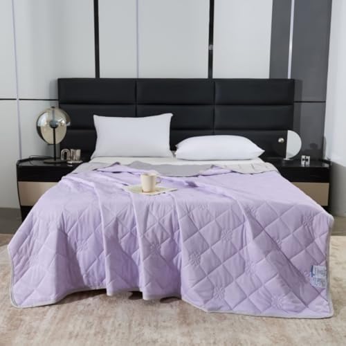 DOTBUY-SHOP Bettüberwurf Doppelseitig Volltonfarbe, Cooles-Gefühl Tagesdecken mit Präge, Steppdecke Tagesdecke Wohndecke aus Gesteppt Bettdecke für Einzelbett Doppelbett (Taro-Grau,150x200cm) von DOTBUY-SHOP