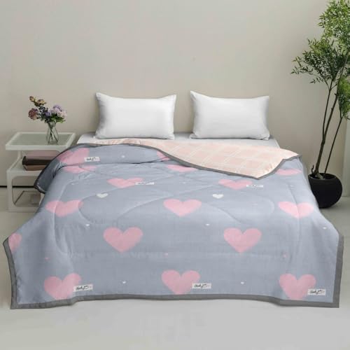 DOTBUY-SHOP Bettüberwurf Steppdecke, Niedliche-Drucke Tagesdecke Leichte Tagesdecken mit Präge Wohndecke aus Gesteppt Bettdecke Einzelbett Doppelbett (Herz,155x220cm) von DOTBUY-SHOP