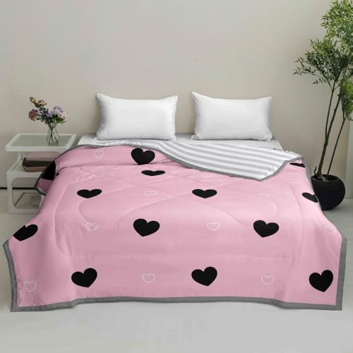 DOTBUY-SHOP Bettüberwurf Steppdecke, Niedliche-Drucke Tagesdecke Leichte Tagesdecken mit Präge Wohndecke aus Gesteppt Bettdecke Einzelbett Doppelbett (Rosa,135x200cm) von DOTBUY-SHOP