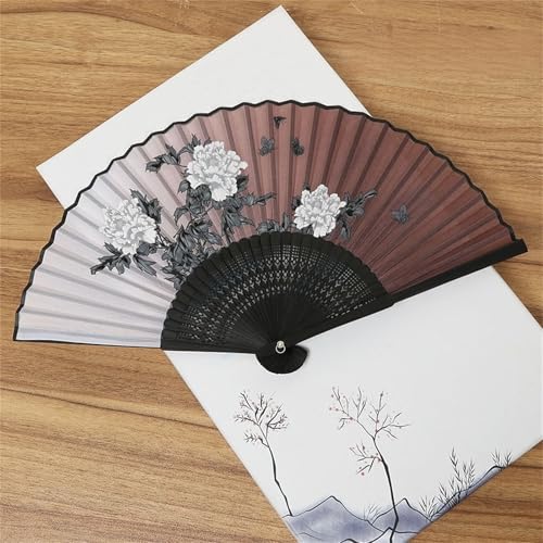DOTBUY-SHOP Blumendruck Faltbare Fächer, Chinesischer Handfächer Fächer Klein Holz, Fecher Sommer mit Quasten,für Geburtstagsgeschenk,Tanzen,Party,Requisiten-Dekoration (2 Stück,Braun Farbverlauf) DOTBUY-SHOP Blumendruck Faltbare Fächer, Chinesischer Handfächer Fächer Klein Holz, Fecher Sommer mit Quasten,für Geburtstagsgeschenk,Tanzen,Party,Requisiten-Dekoration (2 Stück,Braun Farbverlauf) von DOTBUY-SHOP