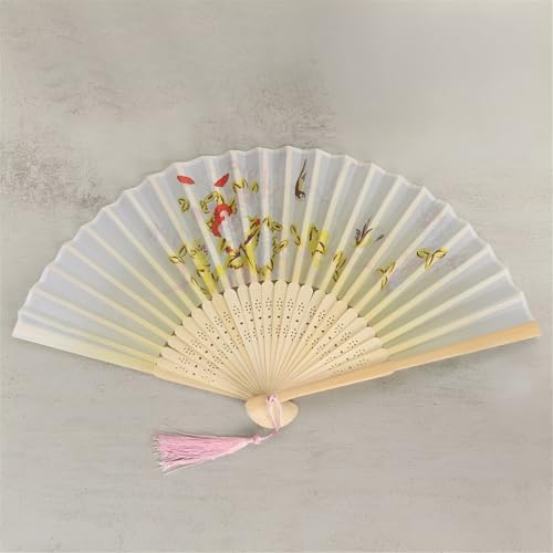 DOTBUY-SHOP Classic-Serie Faltbare Fächer, Chiffon Chinesischer Handfächer, Fächer Klein Holz, Klassischer Fecher Sommer, für Geburtstagsgeschenk, Tanzen, Hochzeit, Party Dekoration (4 Stück,Gelb 1) DOTBUY-SHOP Classic-Serie Faltbare Fächer, Chiffon Chinesischer Handfächer, Fächer Klein Holz, Klassischer Fecher Sommer, für Geburtstagsgeschenk, Tanzen, Hochzeit, Party Dekoration (4 Stück,Gelb 1) von DOTBUY-SHOP