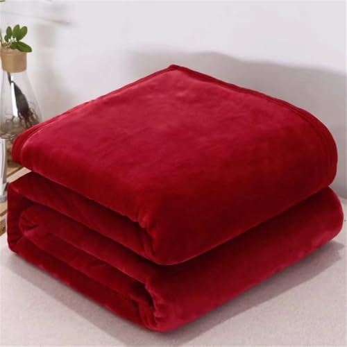DOTBUY-SHOP Dicke Moderne Bunt Flanell Decken, Flauschig Kuscheldecke,Weich und Bequem Fleecedecke- Sofadecke, Winterliche Wärme Decke, für Sofas Betten Kuscheldecke (200x230cm,Rot 1) von DOTBUY-SHOP