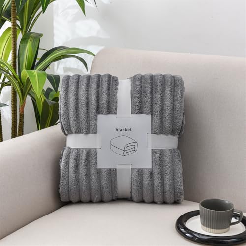 DOTBUY-SHOP Dicke Volltonfarbe Flanell Decken, Flauschig Kuscheldecke,Weich und Bequem Fleecedecke- Sofadecke, Winterliche Wärme Decke, Kuscheldecke für Sofas Betten Reisen (Anthrazit,70x100cm) von DOTBUY-SHOP