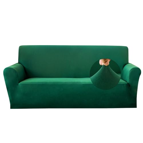 DOTBUY-SHOP Elastische Sofa Überzug, Couch Überzug 1-4 Sitzer Weicher Stretchbezug Sofabezug Sofa Cover Universal Sofaschoner Möbelschutz (145-185cm,Weihnachtsgrün) von DOTBUY-SHOP