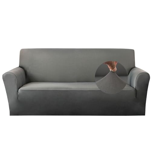 DOTBUY-SHOP Elastische Sofa Überzug, Couch Überzug 1-4 Sitzer Weicher Stretchbezug Sofabezug Sofa Cover Universal Sofaschoner Möbelschutz (190-230cm,Anthrazit) von DOTBUY-SHOP