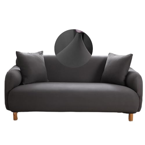 DOTBUY-SHOP Elastische Sofa Überzug +1 Kissenbezug, Couch Überzug 1-4 Sitzer Weicher Stretchbezug Sofabezug Sofa Cover Universal Sofaschoner Möbelschutz (195-230cm,Anthrazit) von DOTBUY-SHOP