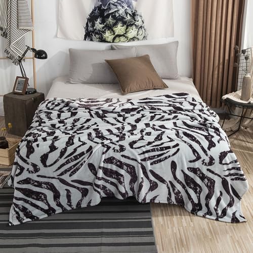 DOTBUY-SHOP Flanell Decken, Kuscheldecke Flauschig, Leopardenmuster Fleecedecke-Sofadecke, Winterliche Flanell Wärme Decke, Waschbar Flanell Kuscheldecke (180x200cm,Zebra-Druck) von DOTBUY-SHOP
