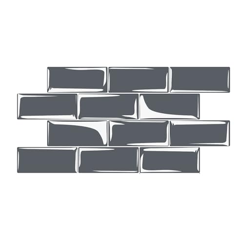 DOTBUY-SHOP Fliesenaufkleber für Küche und Bad, Fliesen Aufkleber Badezimmer 12x24cm Selbstklebend Wasserdicht Wandpaneele Klebefliesen Küchenrückwand für Dekoration (Dunkelgrau,10 Stück) von DOTBUY-SHOP
