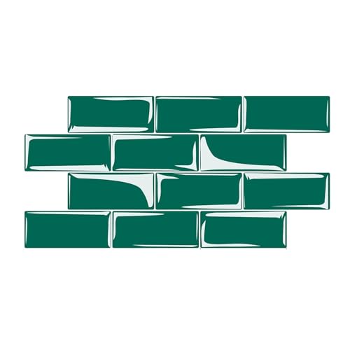 DOTBUY-SHOP Fliesenaufkleber für Küche und Bad, Fliesen Aufkleber Badezimmer 12x24cm Selbstklebend Wasserdicht Wandpaneele Klebefliesen Küchenrückwand für Dekoration (Dunkelgrün,10 Stück) von DOTBUY-SHOP