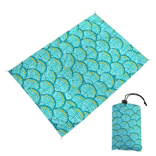 DOTBUY-SHOP Groß Stranddecke Sandfrei, Picknickdecke Wasserdicht, Tragbare Faltbar Strandmatte, Outdoor Picknickmatte für Strand Camping Wandern Reisen (Muschel,180x200cm) von DOTBUY-SHOP