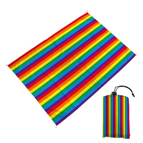 DOTBUY-SHOP Groß Stranddecke Sandfrei Picknickdecke Wasserdicht, Tragbare Faltbar Strandmatte, Mehrfarbig Picknickmatte für Strand, Camping, Wandern, Reisen (Rot Blau,180x200cm) von DOTBUY-SHOP