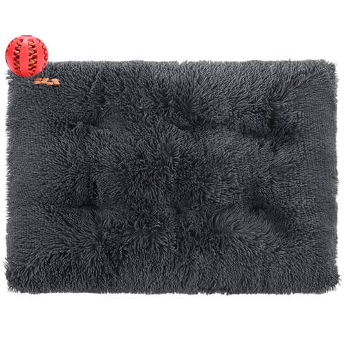 DOTBUY-SHOP Hundebet Rectangular Katzenbett, Hundekissen Grosse Hunde Rectangle Kissen, Plüsch-Hundekorb Hundebett Waschbar, für Groß Hunde, Katzen und Herbst und Winter (55X40cm,Schwarz) von DOTBUY-SHOP