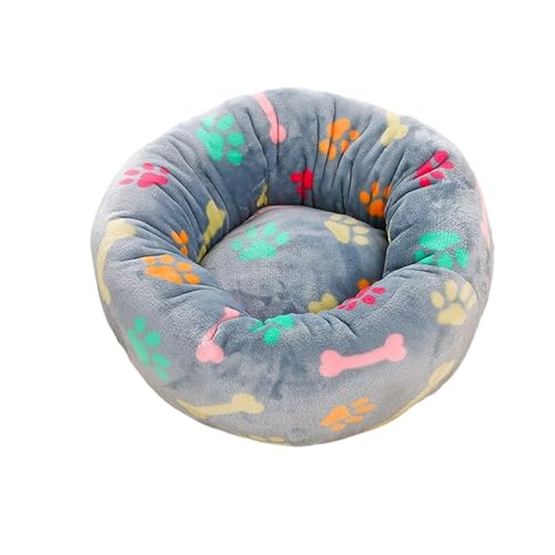 DOTBUY-SHOP Hundebet Rundes Katzenbett, Hundekissen Grosse Hunde Donut Kissen, Plüsch-Hundekorb Hundebett Waschbar mit Aufdrucken, für Groß Hunde, Katzen und Herbst und Winter (40cm,Beißstangen) von DOTBUY-SHOP