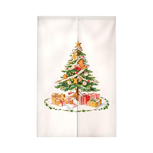 DOTBUY-SHOP Japanischer Noren, Frohe Weihnachten Türvorhang Leinen, Gardinen Tür Vorhang, Türvorhänge Tapisserie, Raumteiler Heimdekoration, für Schlafzimmer Restaurant (85x90cm,Weihnachtsbaum 4) DOTBUY-SHOP Japanischer Noren, Frohe Weihnachten Türvorhang Leinen, Gardinen Tür Vorhang, Türvorhänge Tapisserie, Raumteiler Heimdekoration, für Schlafzimmer Restaurant (85x90cm,Weihnachtsbaum 4) von DOTBUY-SHOP