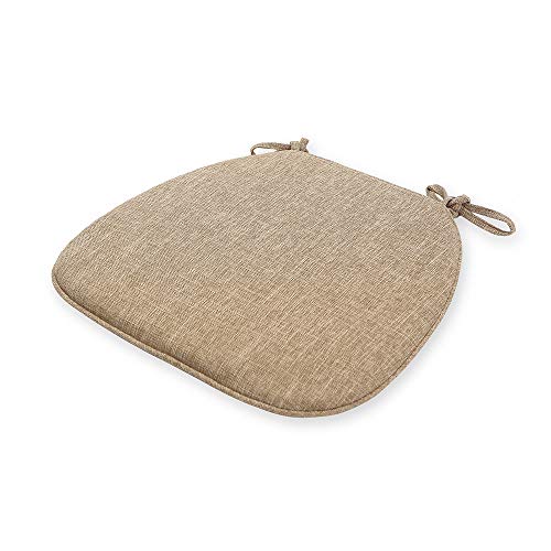 DOTBUY-SHOP Leinen Stuhlkissen mit Bändern Abnehmbarem rutschfeste Sitzkissen Stuhl Waschbar Sitzpolster Sitzauflage für Gartenstuhl Gartenbank Terrasse Indoor Outdoor (Beige,43x41x35cm) von DOTBUY-SHOP