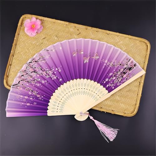 DOTBUY-SHOP Mehrfarbig Faltbare Fächer, Chiffon Chinesischer Handfächer, Fächer Klein Holz, Klassischer Fecher Sommer, für Geburtstagsgeschenk, Tanzen, Hochzeit, Party Dekoration (6 Stück,Lila 2) DOTBUY-SHOP Mehrfarbig Faltbare Fächer, Chiffon Chinesischer Handfächer, Fächer Klein Holz, Klassischer Fecher Sommer, für Geburtstagsgeschenk, Tanzen, Hochzeit, Party Dekoration (6 Stück,Lila 2) von DOTBUY-SHOP