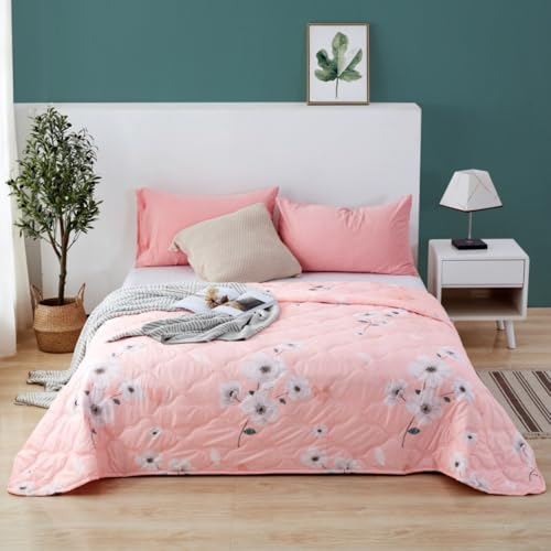 DOTBUY-SHOP Modern Bettüberwurf Doppelseitig Steppdecke Tagesdecke Tagesdecken mit Präge, Sommer Cool Wohndecke aus Gesteppt Bettdecke für Einzelbett Doppelbett (Rosa,150x200cm) von DOTBUY-SHOP