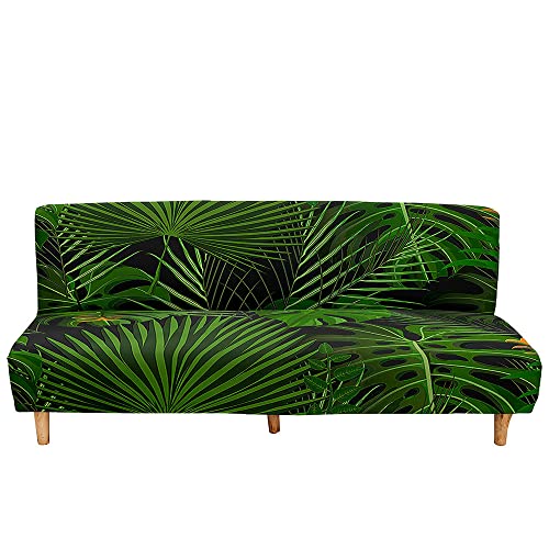 DOTBUY-SHOP Ohne Armlehne Sofahusse Stretch, Weich&Bequem Antirutsch Sofa Abdeckung, 3D Pflanze Sofa Überzug Armloser Möbel Protector (190-230cm,Dunkelgrün) von DOTBUY-SHOP