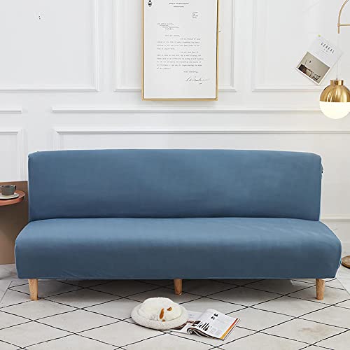 DOTBUY-SHOP Ohne Armlehne Sofahusse Stretch, Weich & Bequem Antirutsch Sofa Abdeckung Moderne Bedruckter Sofa Überzug Armloser Möbel Protector Sofabezug (160-190cm,Blauer See) von DOTBUY-SHOP