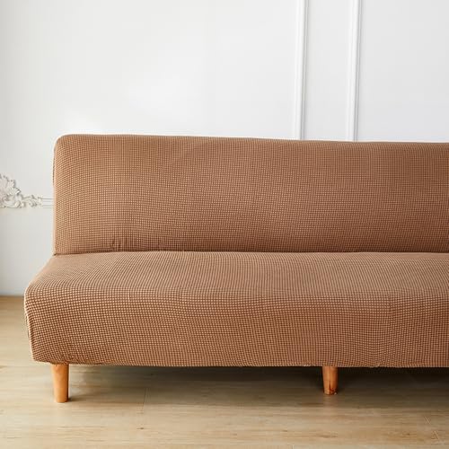 DOTBUY-SHOP Ohne Armlehne Sofahusse Stretch, Weich&Bequem Sofa Abdeckung, Sofa Überzug Armloser Möbel Protector (160-190cm,Braun) von DOTBUY-SHOP
