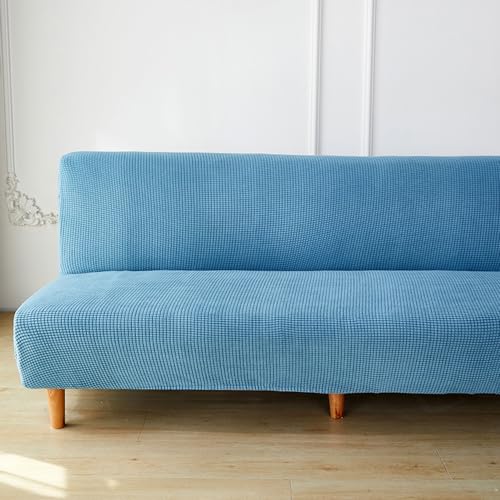 DOTBUY-SHOP Ohne Armlehne Sofahusse Stretch, Weich&Bequem Sofa Abdeckung, Sofa Überzug Armloser Möbel Protector (190-230cm,Himmelblau) von DOTBUY-SHOP