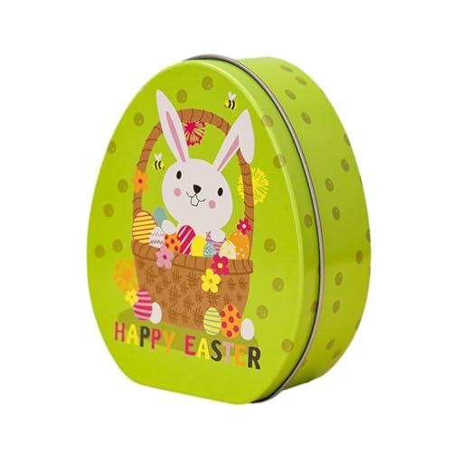 DOTBUY-SHOP Ostern Keksdose Gebäckdose mit Deckel, Hase Geschenkdose Verfeinert Vorratsdose Geschenkdose, Dekorative für Aufbewahrungsboxen (Gras Grün,2er Set) von DOTBUY-SHOP