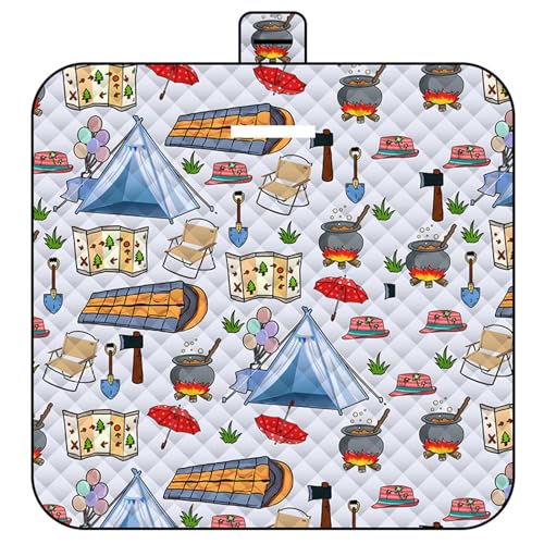 DOTBUY-SHOP Picknickdecke Wasserdicht, Campingdecke Kinder Stranddecke Maschinenwaschbar Faltbar Picknickmatte, für Outdoor Garten,Strand, Campen, Wandern und Ausflüge (150x200cm,Camping) von DOTBUY-SHOP