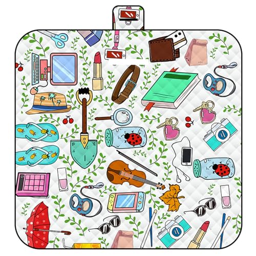 DOTBUY-SHOP Picknickdecke Wasserdicht, Campingdecke Kinder Stranddecke Maschinenwaschbar Faltbar Picknickmatte, für Outdoor Garten,Strand, Campen, Wandern und Ausflüge (150x200cm,Wildnis) von DOTBUY-SHOP