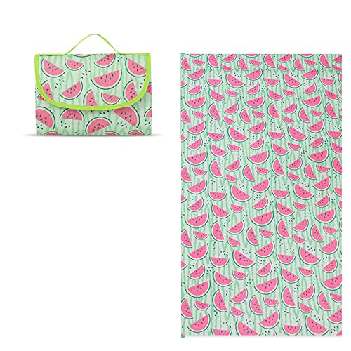 DOTBUY-SHOP Picknickdecke Wasserdicht, Campingdecke Stranddecke Maschinenwaschbar Faltbar Kinder Picknickmatte, für Outdoor Garten,Strand, Campen, Wandern und Ausflüge (150x200cm,Wassermelone) von DOTBUY-SHOP