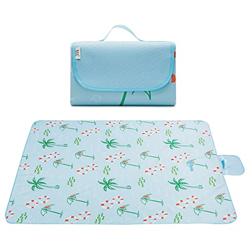 DOTBUY-SHOP Picknickdecke Wasserdicht, Campingdecke Stranddecke Obst Pflanze Maschinenwaschbar Faltbar Isoliert Picknickmatte, für Outdoor Strand, Campen und Ausflüge (145x200cm,Strand) von DOTBUY-SHOP