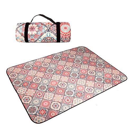 DOTBUY-SHOP Picknickdecke Wasserdicht, Campingdecke Stranddecke Wärmeisoliert Faltbar Maschinenwaschbar Picknickmatte, für Outdoor Strand Campen Wandern Ausflüge (Böhmisches Patchwork,200x200cm) von DOTBUY-SHOP