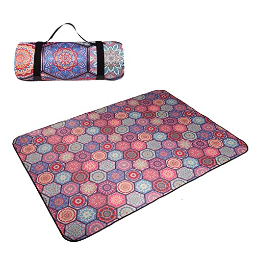 DOTBUY-SHOP Picknickdecke Wasserdicht, Campingdecke Stranddecke Wärmeisoliert Faltbar Maschinenwaschbar Picknickmatte, für Outdoor Strand Campen Wandern Ausflüge (Mandala-Stil,150x100cm) von DOTBUY-SHOP