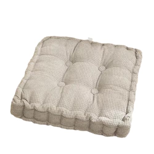 DOTBUY-SHOP Quadratisch Sitzkissen Kord Sitzkissen Outdoor und Indoor, Widerstandsfähige Stuhlkissen Kinder Komfortabel Sitzpolster für Garten, Schlafzimmer (40x40cm,Grau) von DOTBUY-SHOP