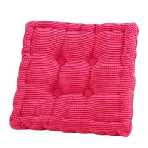 DOTBUY-SHOP Quadratisch Sitzkissen Kord Sitzkissen Outdoor und Indoor, Widerstandsfähige Stuhlkissen Kinder Komfortabel Sitzpolster für Garten, Schlafzimmer (40x40cm,Rosa) von DOTBUY-SHOP