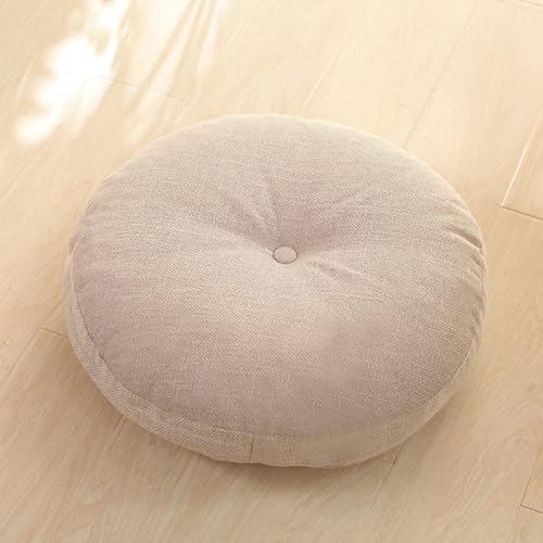 DOTBUY-SHOP Sitzkissen, Baumwoll-Leinen Sitzkissen Abnehmbar und Waschbar, Stuhlkissen Kinder mit Separatem Innenfutter, Sitzpolster für Garten, Büro (Beige,40cm/15.7’’) von DOTBUY-SHOP