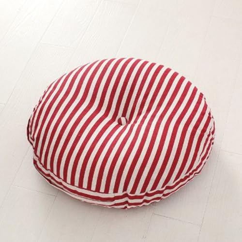 DOTBUY-SHOP Sitzkissen, Baumwoll-Leinen Sitzkissen Abnehmbar und Waschbar, Stuhlkissen Kinder mit Separatem Innenfutter, Sitzpolster für Garten, Büro (Rot Gestreift,40cm/15.7’’) von DOTBUY-SHOP