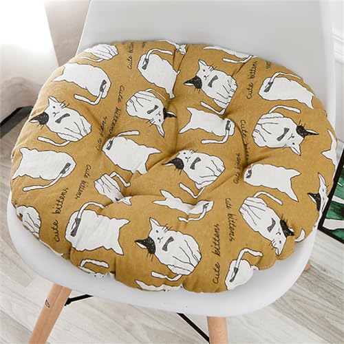 DOTBUY-SHOP Sitzkissen 40x40/45x45cm, Sitzkissen Outdoor und Indoor, Widerstandsfähige & Robuste Stuhlkissen Kinder Komfortabel Sitzpolster für Outdoor, Garten, Büro (Katze mit Fliege,40x40cm) von DOTBUY-SHOP