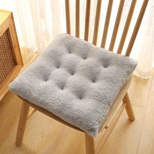 DOTBUY-SHOP Sitzkissen 40x40cm, Platz Vlies Sitzkissen Outdoor und Indoor, Widerstandsfähige Stuhlkissen Kinder Komfortabel Sitzpolster Mit Krawatten (40x40cm,Grau) von DOTBUY-SHOP