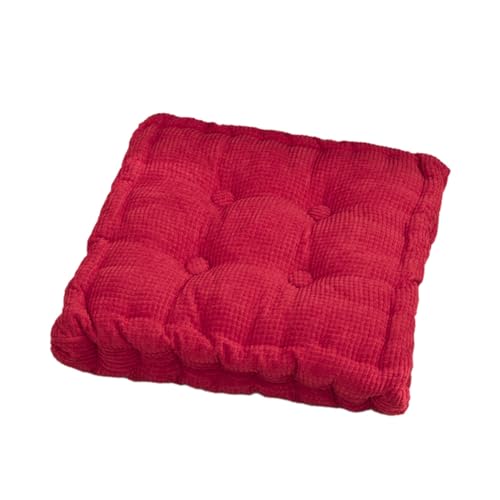 DOTBUY-SHOP Sitzkissen Jacquard, Sitzkissen Outdoor und Indoor, Widerstandsfähige & Robuste Stuhlkissen Kinder Komfortabel Sitzpolster für Outdoor Garten Büro (45x45cm (quadratisch),Rot) von DOTBUY-SHOP