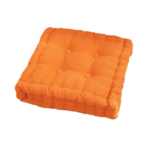 DOTBUY-SHOP Sitzkissen Jacquard, Sitzkissen Outdoor und Indoor, Widerstandsfähige & Robuste Stuhlkissen Kinder Komfortabel Sitzpolster für Outdoor Garten Büro (45x45cm (quadratisch),orange) von DOTBUY-SHOP