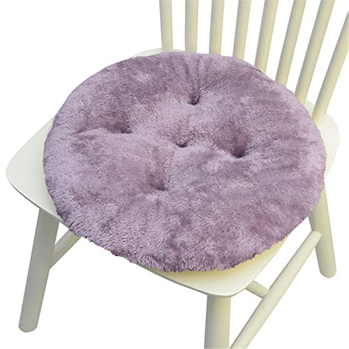 DOTBUY-SHOP Sitzkissen Rund Samt Warm Sitzkissen Outdoor und Indoor Mit Haltebändern, Widerstandsfähige & Robuste Stuhlkissen Kinder Komfortabel Sitzpolster für Garten, Büro (40x40cm,Lila) von DOTBUY-SHOP