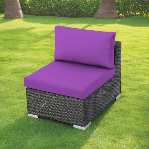 DOTBUY-SHOP Sofa Sitzbezug Stretch, Sitzkissenbezug Outdoor 1/2/3 Sitzer Sofa Seat Cushion Cover mit Elastisch Band Sitzkissen Bezug für Terrassenstuhle Gartenmöbel (Lila,S 50-65cm) von DOTBUY-SHOP